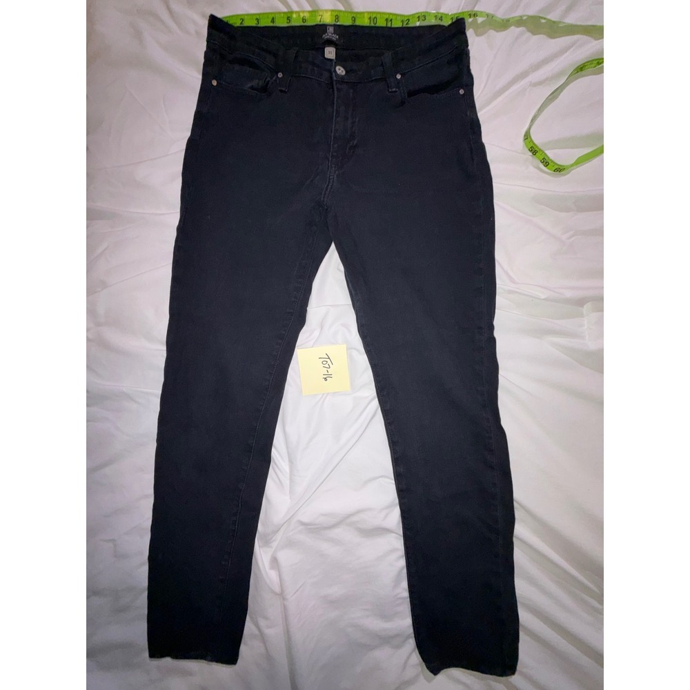 Just Black Denim Skinny Jeans Womens 31 Black Made in USA Mid Rise Slim T07-16
